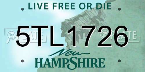 5TL1726 New Hampshire License Plate