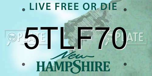 5TLF70 New Hampshire License Plate