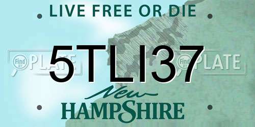 5TLI37 New Hampshire License Plate