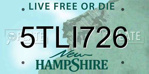 5TLI726 New Hampshire License Plate