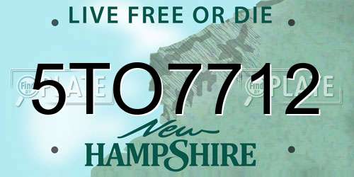 5TO7712 New Hampshire License Plate
