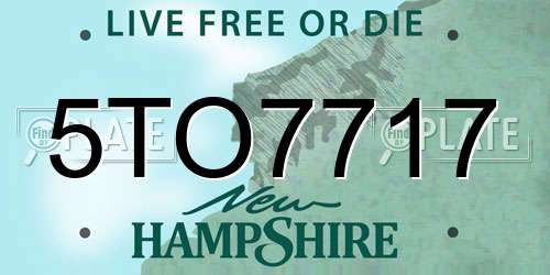 5TO7717 New Hampshire License Plate