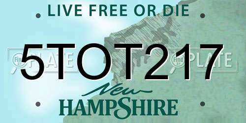 5TOT217 New Hampshire License Plate
