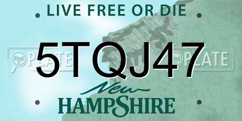5TQJ47 New Hampshire License Plate