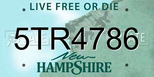 5TR4786 New Hampshire License Plate