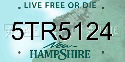 5TR5124 New Hampshire License Plate