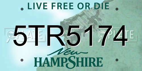 5TR5174 New Hampshire License Plate