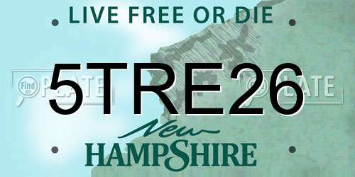 5TRE26 New Hampshire License Plate