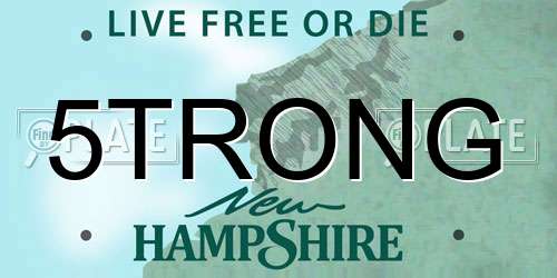 5TRONG New Hampshire License Plate