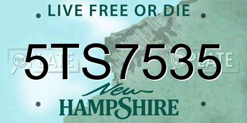5TS7535 New Hampshire License Plate