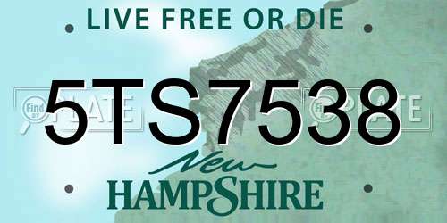 5TS7538 New Hampshire License Plate