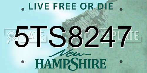 5TS8247 New Hampshire License Plate