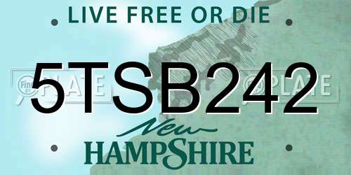 5TSB242 New Hampshire License Plate