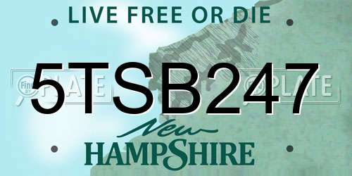 5TSB247 New Hampshire License Plate