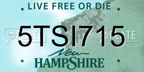 5TSI715 New Hampshire License Plate