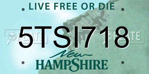 5TSI718 New Hampshire License Plate