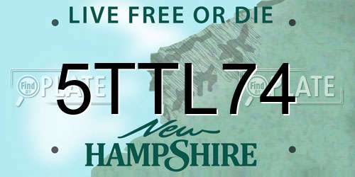 5TTL74 New Hampshire License Plate
