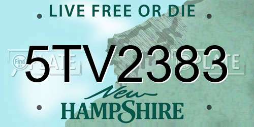 5TV2383 New Hampshire License Plate