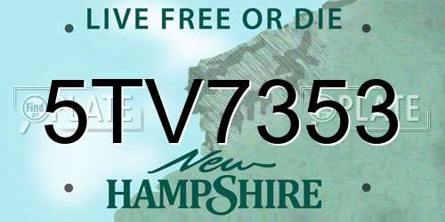 5TV7353 New Hampshire License Plate