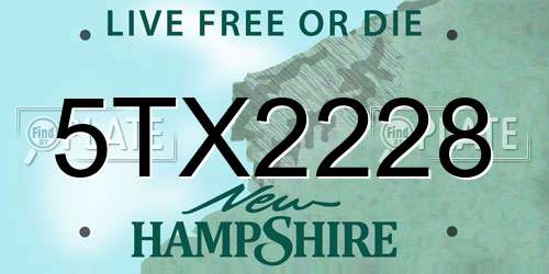 5TX2228 New Hampshire License Plate