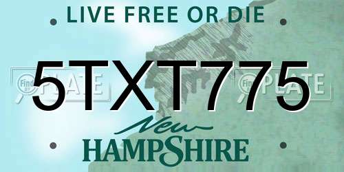 5TXT775 New Hampshire License Plate