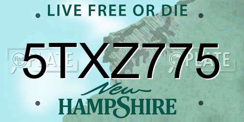 5TXZ775 New Hampshire License Plate