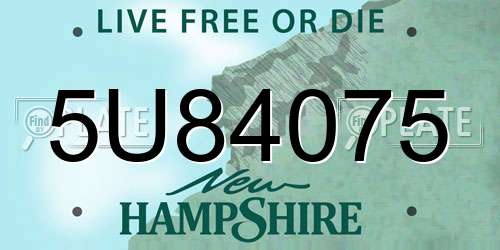 5U84075 New Hampshire License Plate
