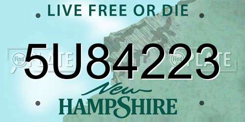 5U84223 New Hampshire License Plate