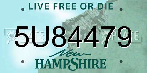 5U84479 New Hampshire License Plate
