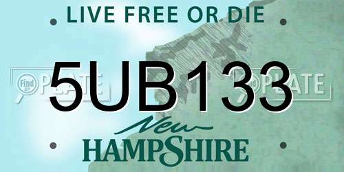 5UB133 New Hampshire License Plate