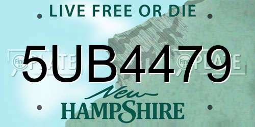 5UB4479 New Hampshire License Plate