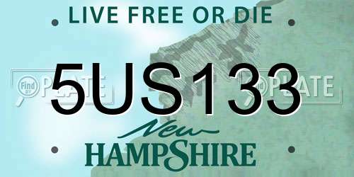 5US133 New Hampshire License Plate
