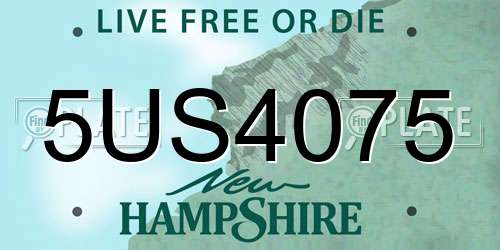 5US4075 New Hampshire License Plate