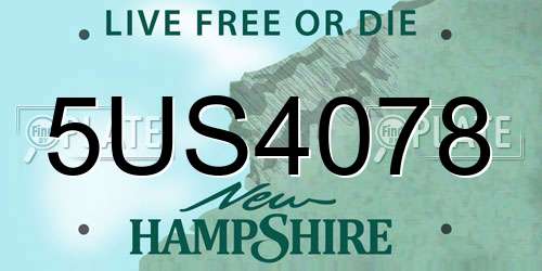 5US4078 New Hampshire License Plate