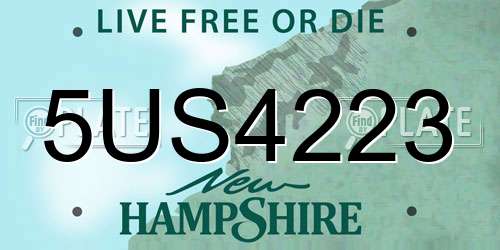 5US4223 New Hampshire License Plate