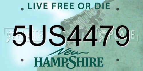 5US4479 New Hampshire License Plate