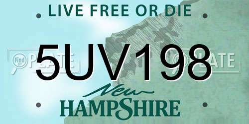 5UV198 New Hampshire License Plate