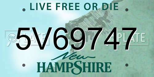 5V69747 New Hampshire License Plate