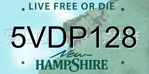 5VDP128 New Hampshire License Plate