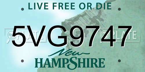 5VG9747 New Hampshire License Plate