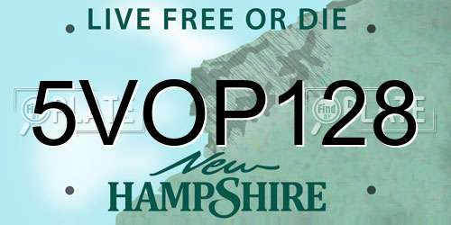 5VOP128 New Hampshire License Plate