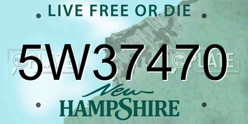 5W37470 New Hampshire License Plate