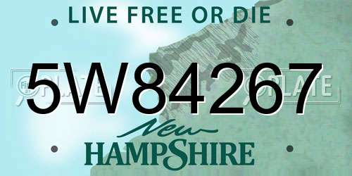 5W84267 New Hampshire License Plate