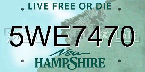 5WE7470 New Hampshire License Plate