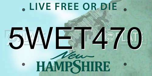 5WET470 New Hampshire License Plate