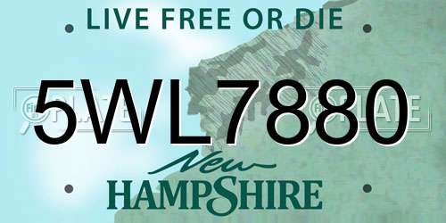 5WL7880 New Hampshire License Plate