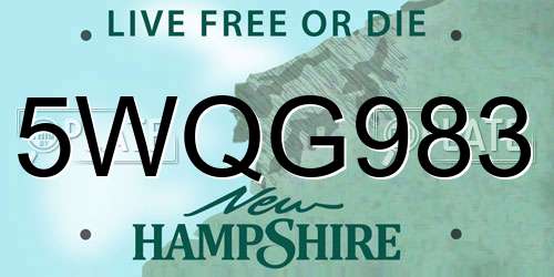 5WQG983 New Hampshire License Plate
