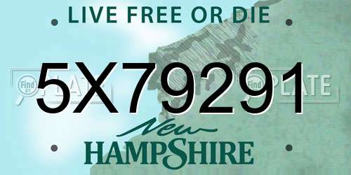 5X79291 New Hampshire License Plate