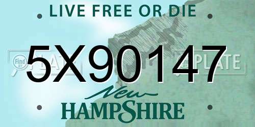 5X90147 New Hampshire License Plate