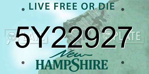 5Y22927 New Hampshire License Plate